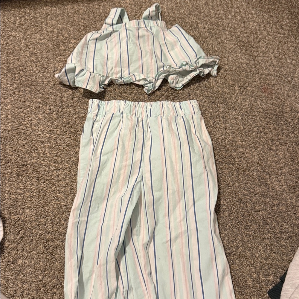 BearPaw Kids Matching Set - Light Blue and Pink Stripes